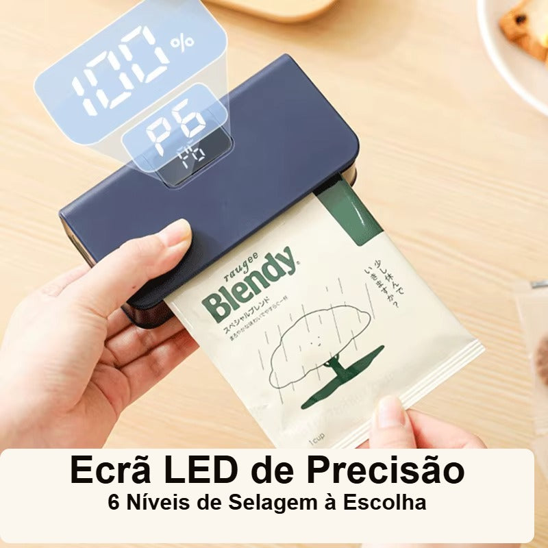Seladora de Sacos Portátil 2 em 1 - Máquina de Selar a Calor Recarregável
