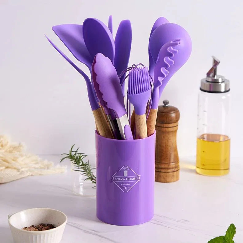 Kit Colher De Silicone Para Cozinha