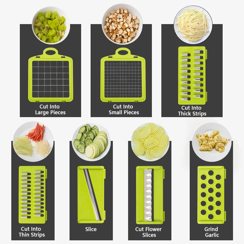 Picador de Legumes Multifunções 14 em 1