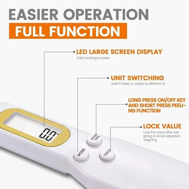 Colher Medidora Digital com Balança LCD - Precisão 0,1-500g