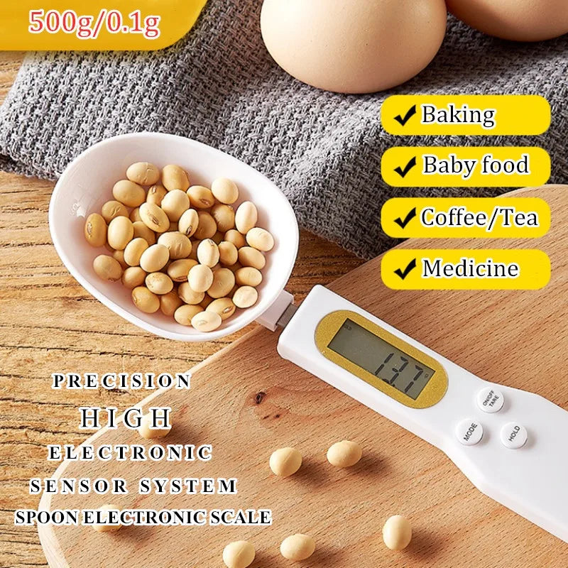 Colher Medidora Digital com Balança LCD - Precisão 0,1-500g