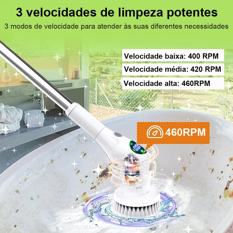 Escova de Limpeza Elétrica 8 em 1 Sem Fio