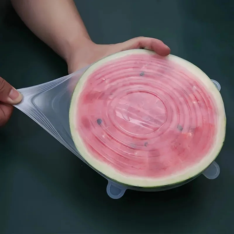 Tampas de Silicone Reutilizáveis Elásticas - Conjunto de 6 Tamanhos